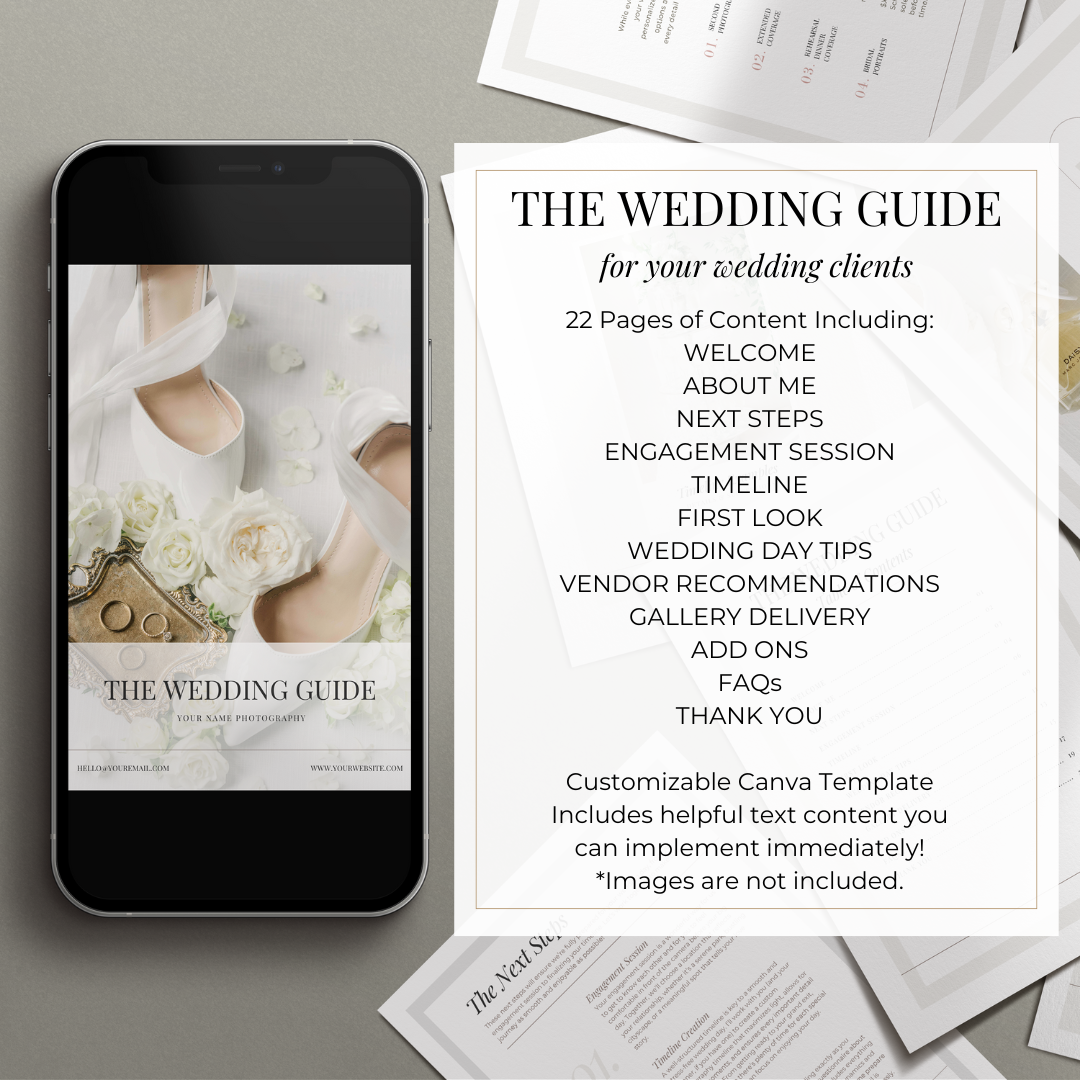 Showit Website Template for Wedding Photographers + CUSTOMIZABLE WEDDING GUIDE - The Sellers Template