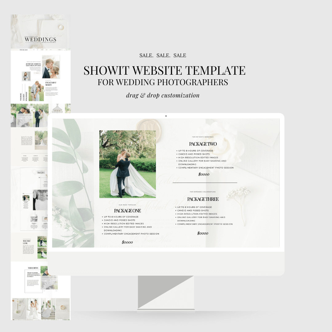 showit wedding website for photographers mocked up on imac